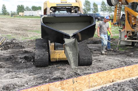 concrete mixing bucket skid steer|skid steer concrete hopper bucket.